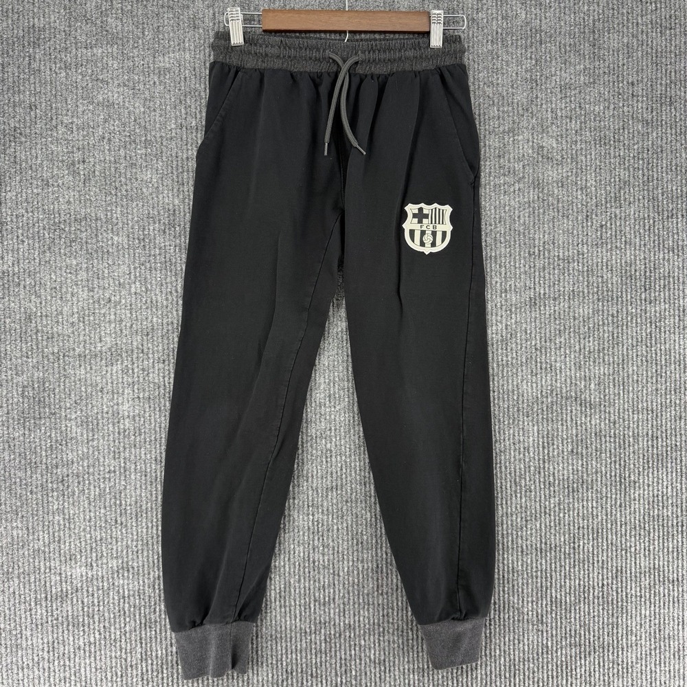 FC Barcelona youth sweatpants black joggers FCB school workout gym Boys Small